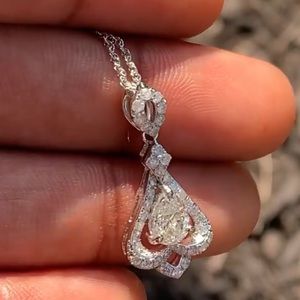 14K 1.3ct diamond solitaire necklace